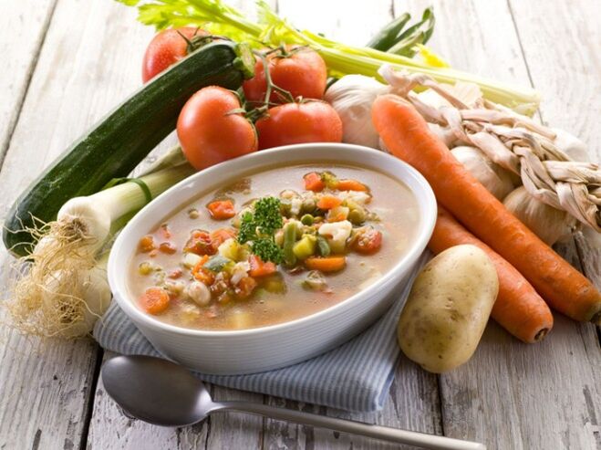 zuppa di verdure fresche per la gastrite